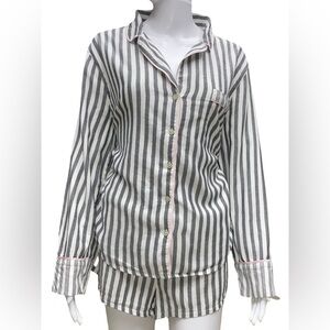 Victoria's Secret Gray & White Striped Pajama Set